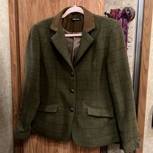 Ladies Dublin size 8 green tweed coat